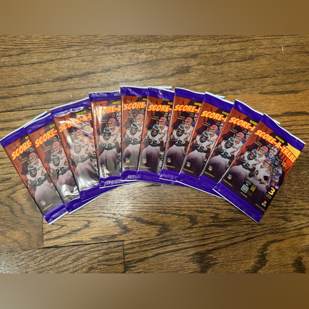 Panini Score-a-Treat Football Trading Cards—10 Packs, 3 Cards Each, 30 Total—New